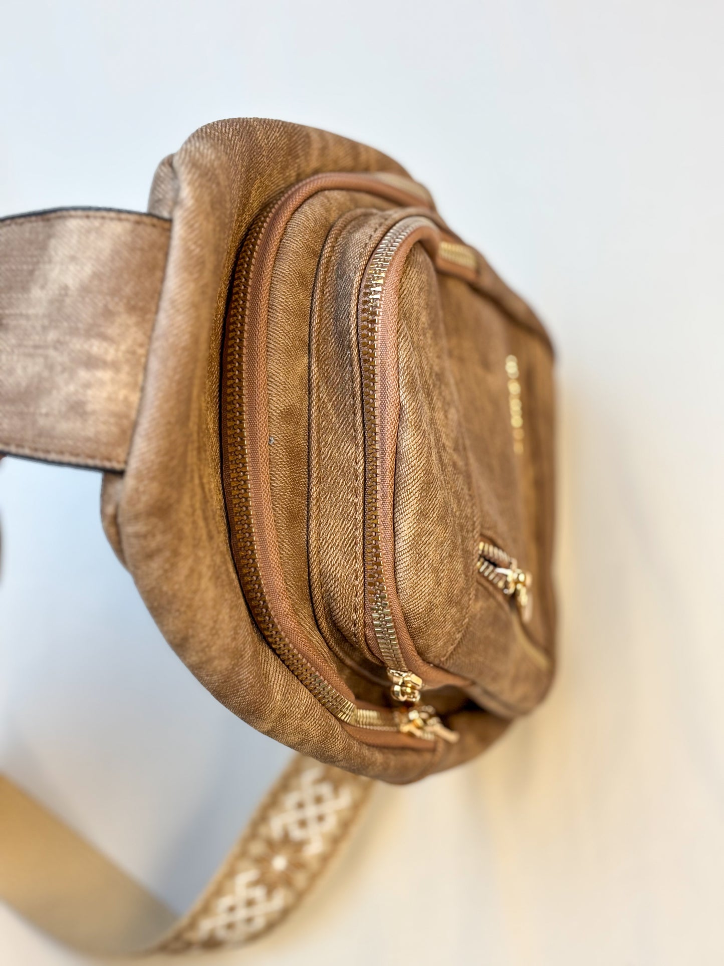 Vintage Brown Faux Leather Crossbody