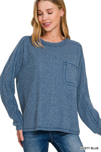 Brushed Soft Pullover Sweater Top