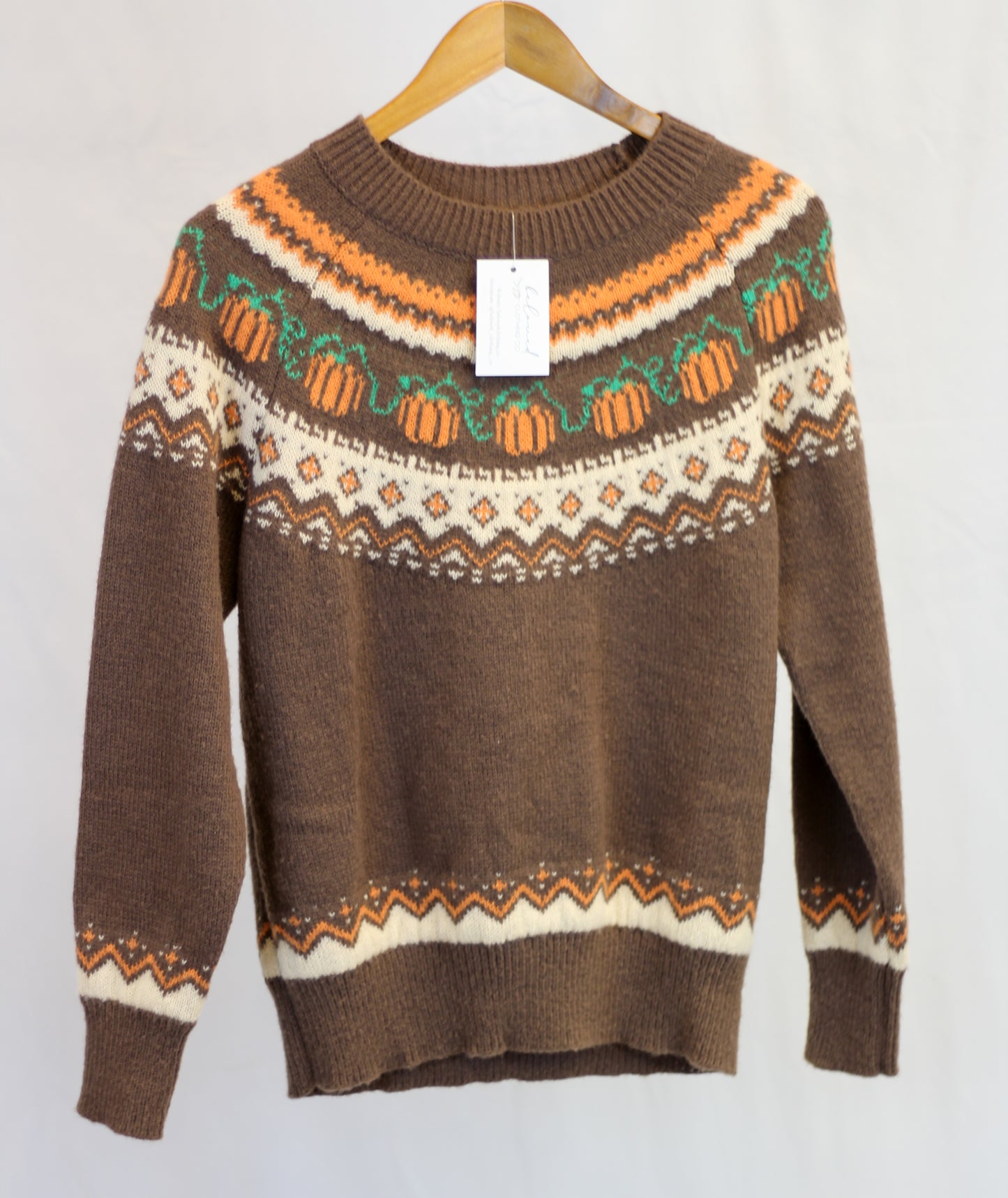 Pumpkin Knit Crewneck Sweater