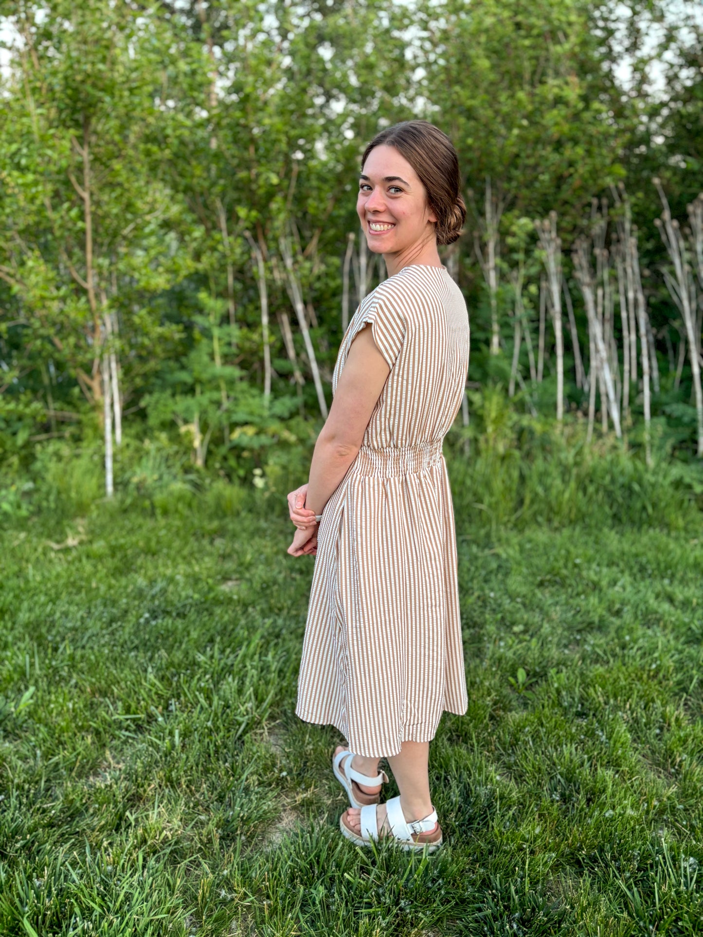 Sloane Stripe Midi Dress