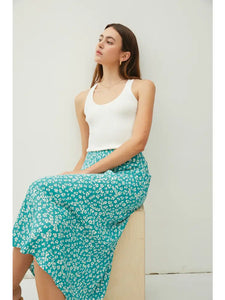 Floral Jade Midi Skirt