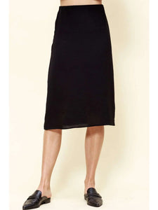 Air Flow Elastic Waist Knee-Length Woven Skirt