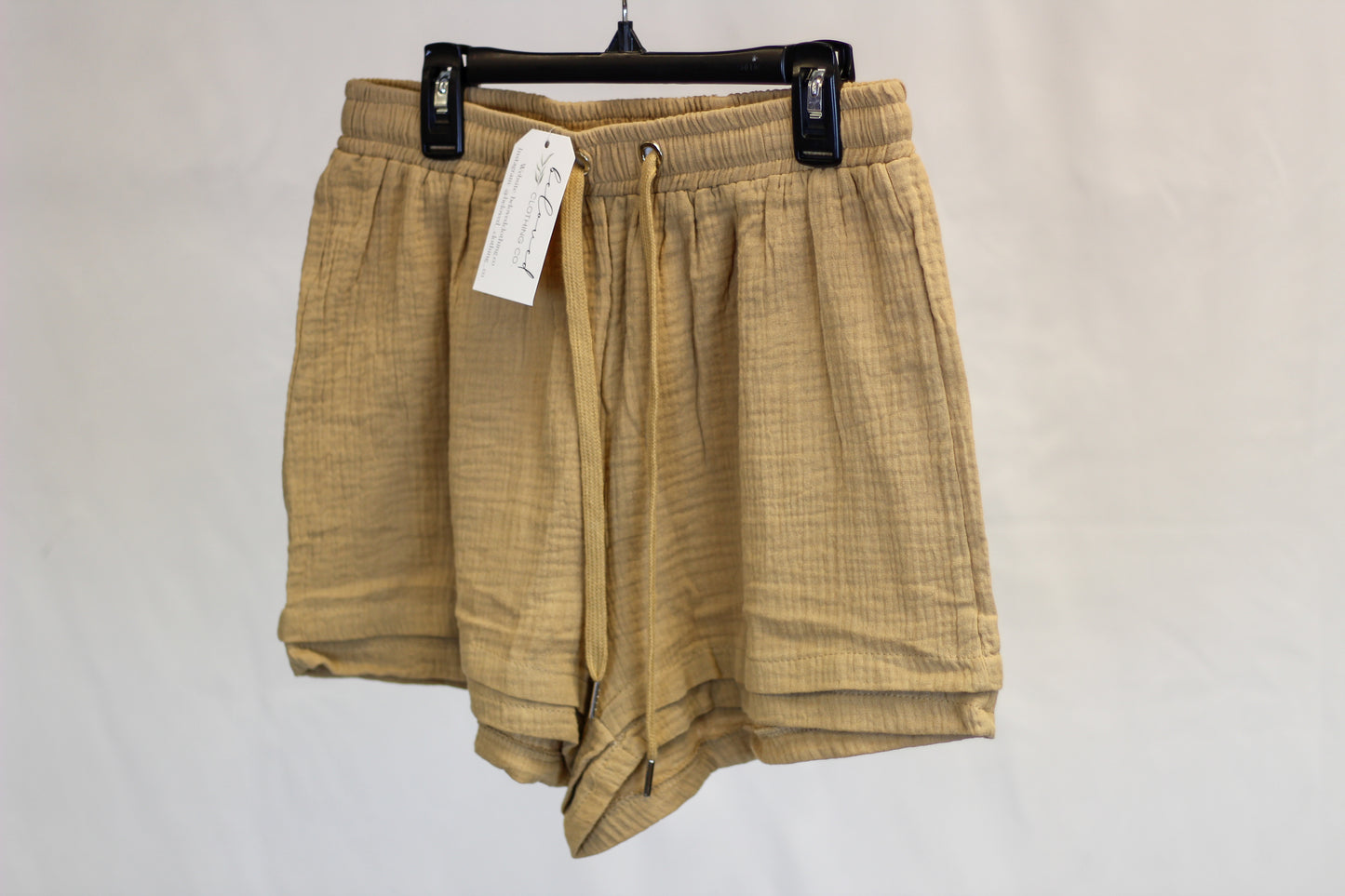 Linen Gauze Tan Shorts