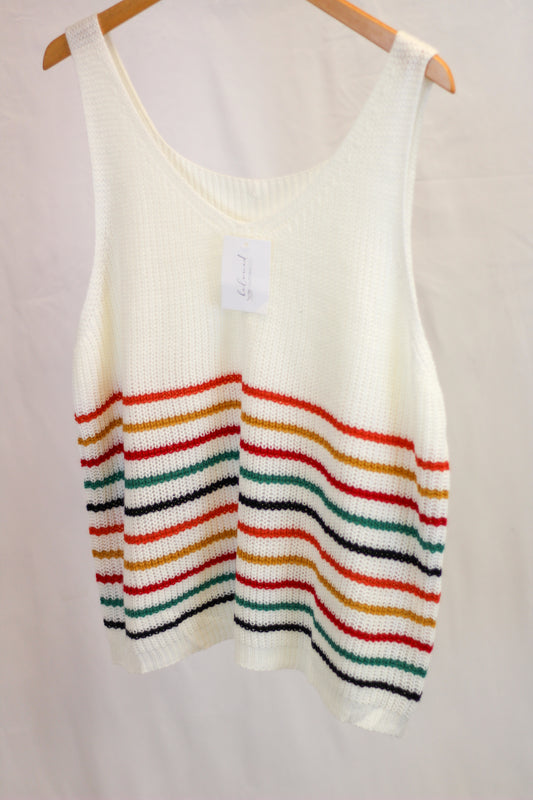 Striped Knit Sweater Tank