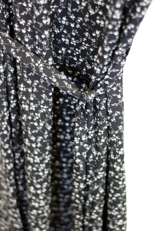 Floral Print Tie Midi Dress