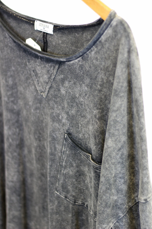 Acid Wash Pocket Tee