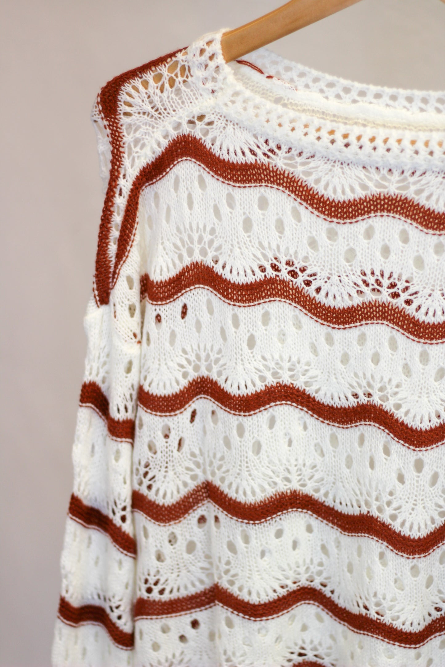 Striped Lattuce Pullover Sweater