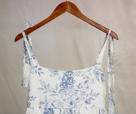 Vintage Fruit Blossom Tiered Dress