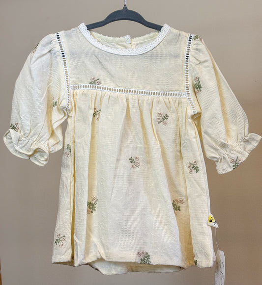 Apricot Lace Floral Dress