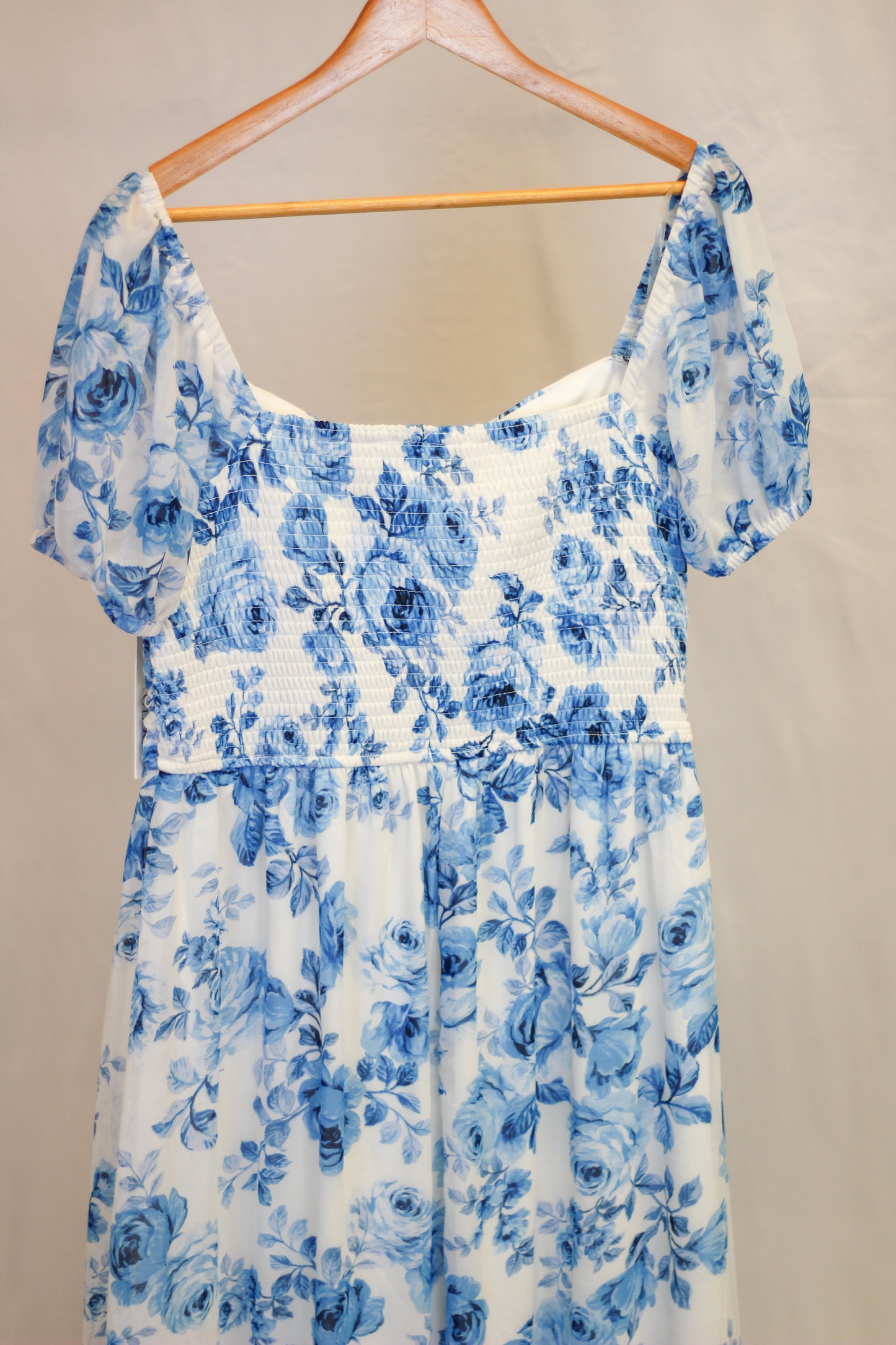 Ruched Bodice Vintage Chiffon Midi Dress