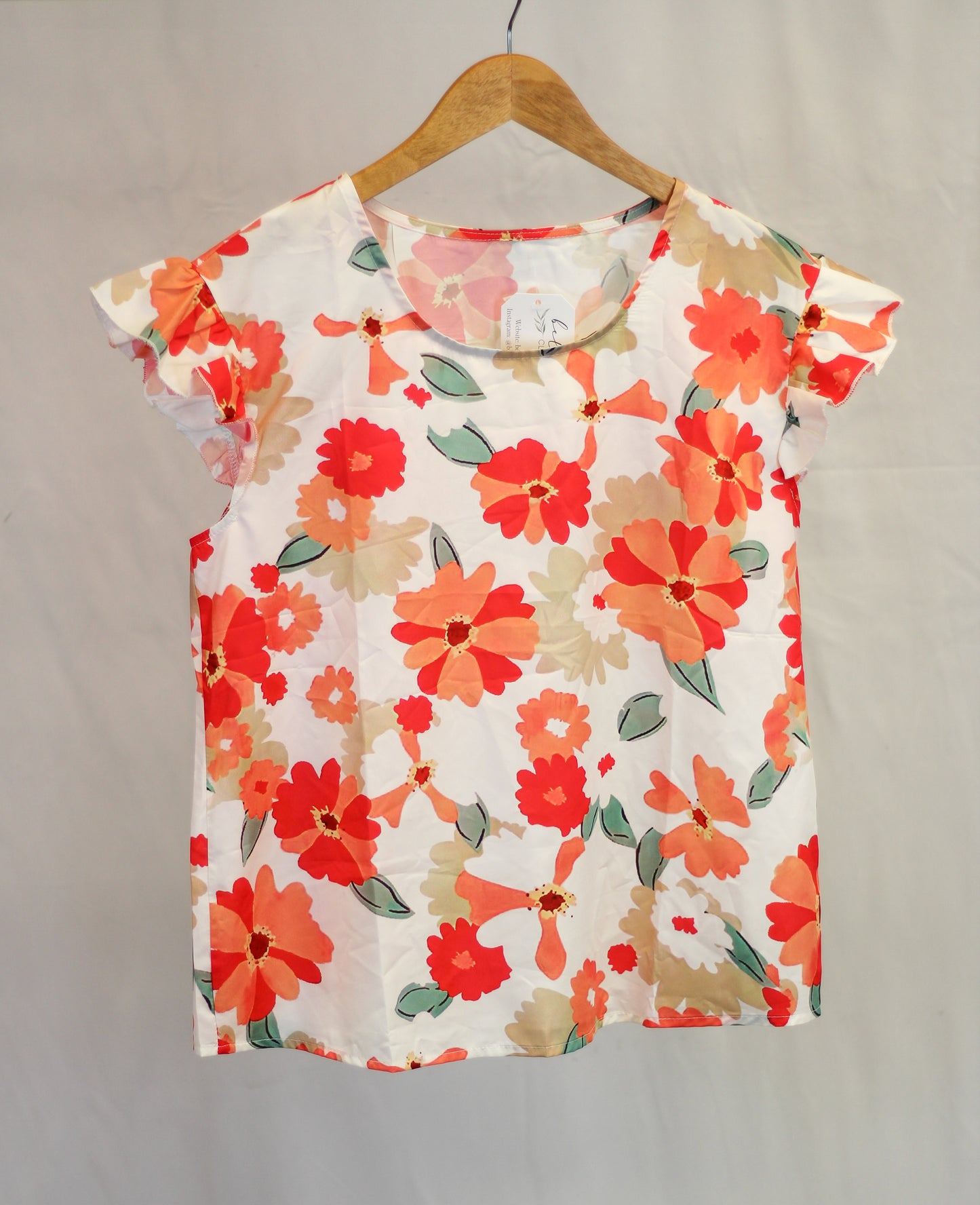 Ruffle Sleeve Flower Top