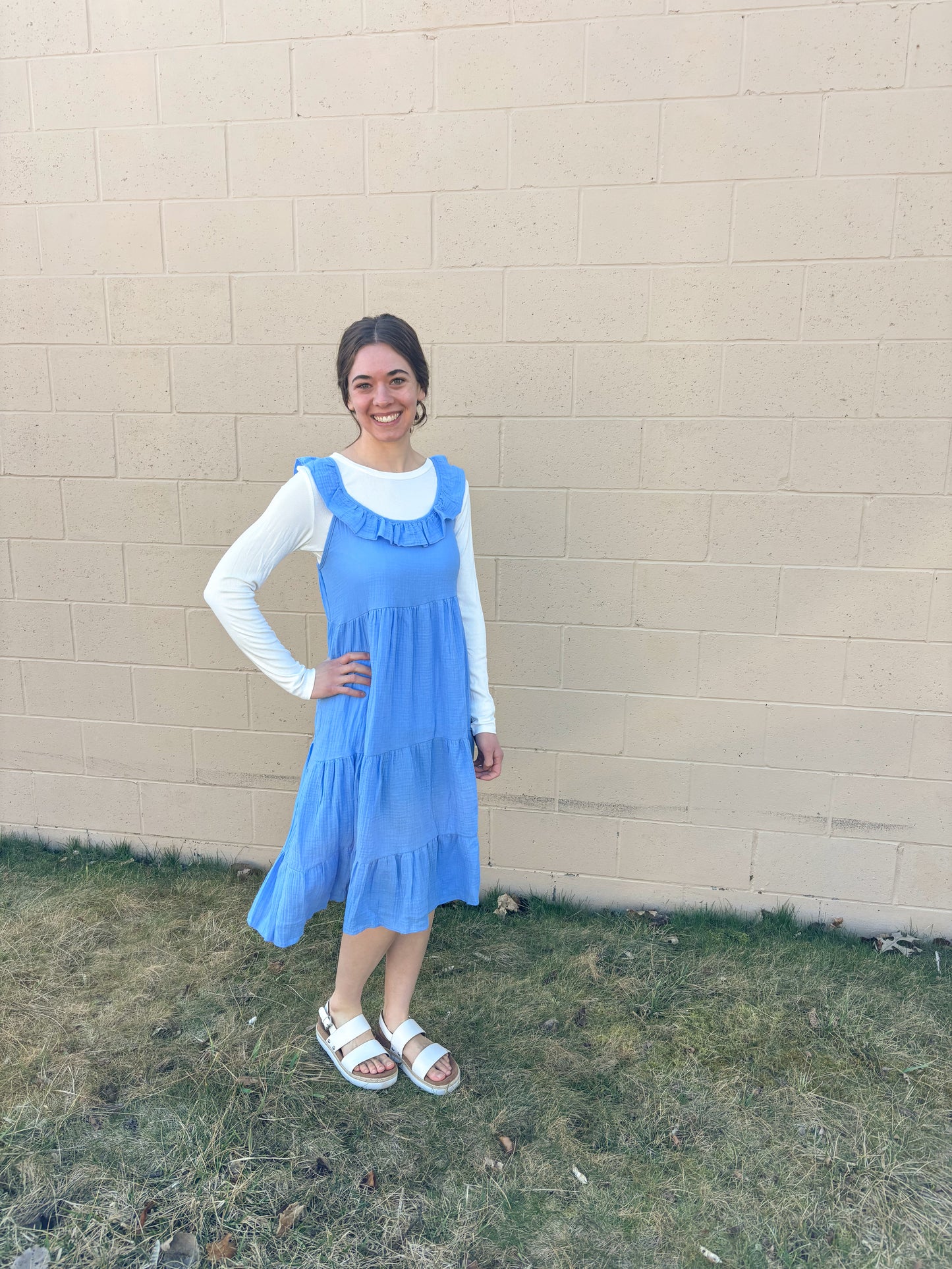 Blue Ruffle Jumper