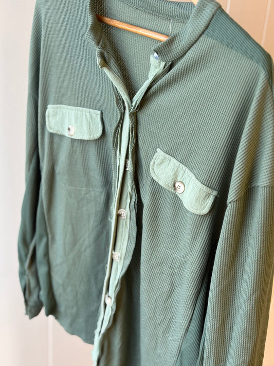 Oversized Drop Shoulder Button Up