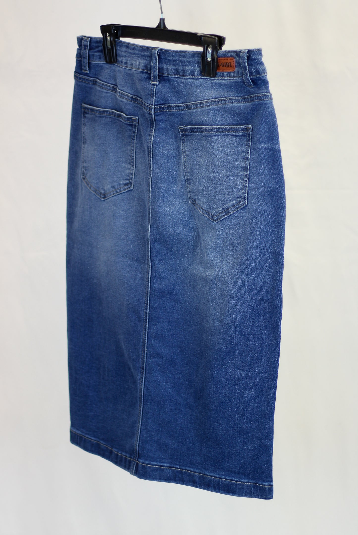 Floral Embroidered Denim Skirt