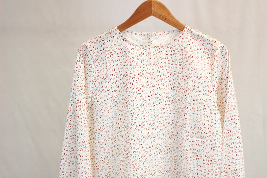 Leapord Print Long Sleeve Blouse
