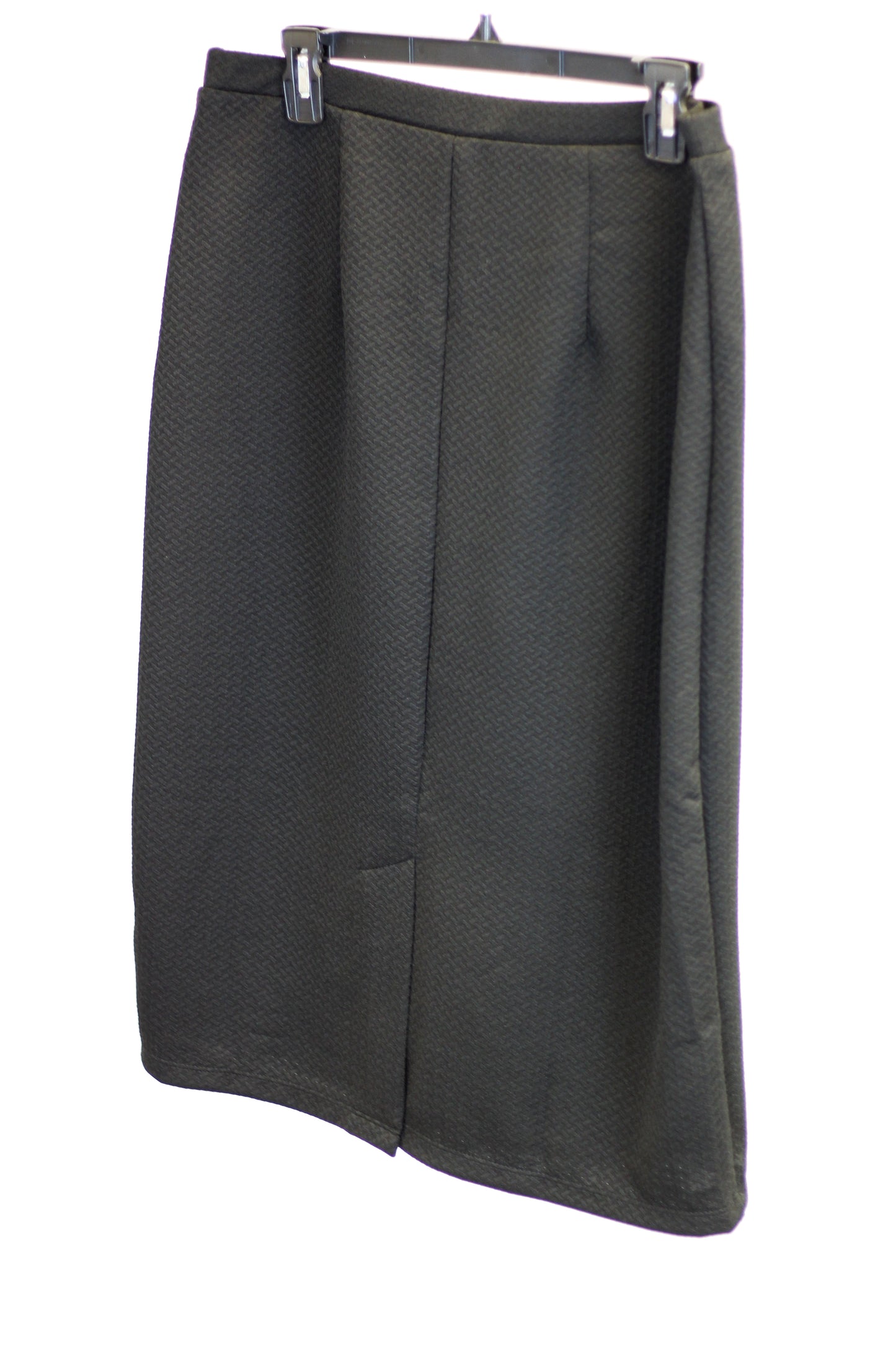 Elastic Waist Ponte Midi Pencil Skirt