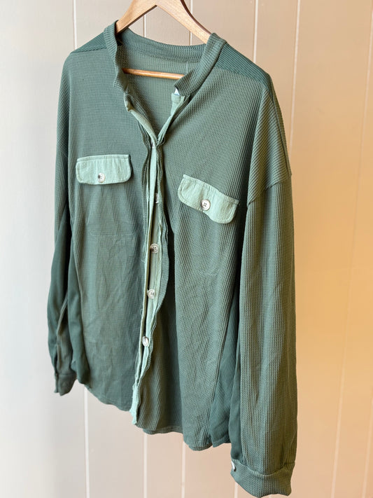 Oversized Drop Shoulder Button Up