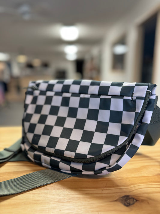 Checkered Crossbody Belt Bag