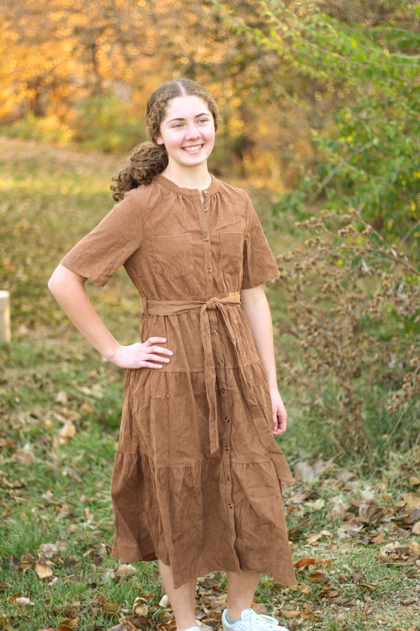 Corduroy Tiered Dress