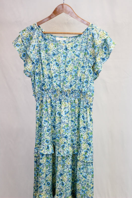 Watercolor Floral Midi Dress