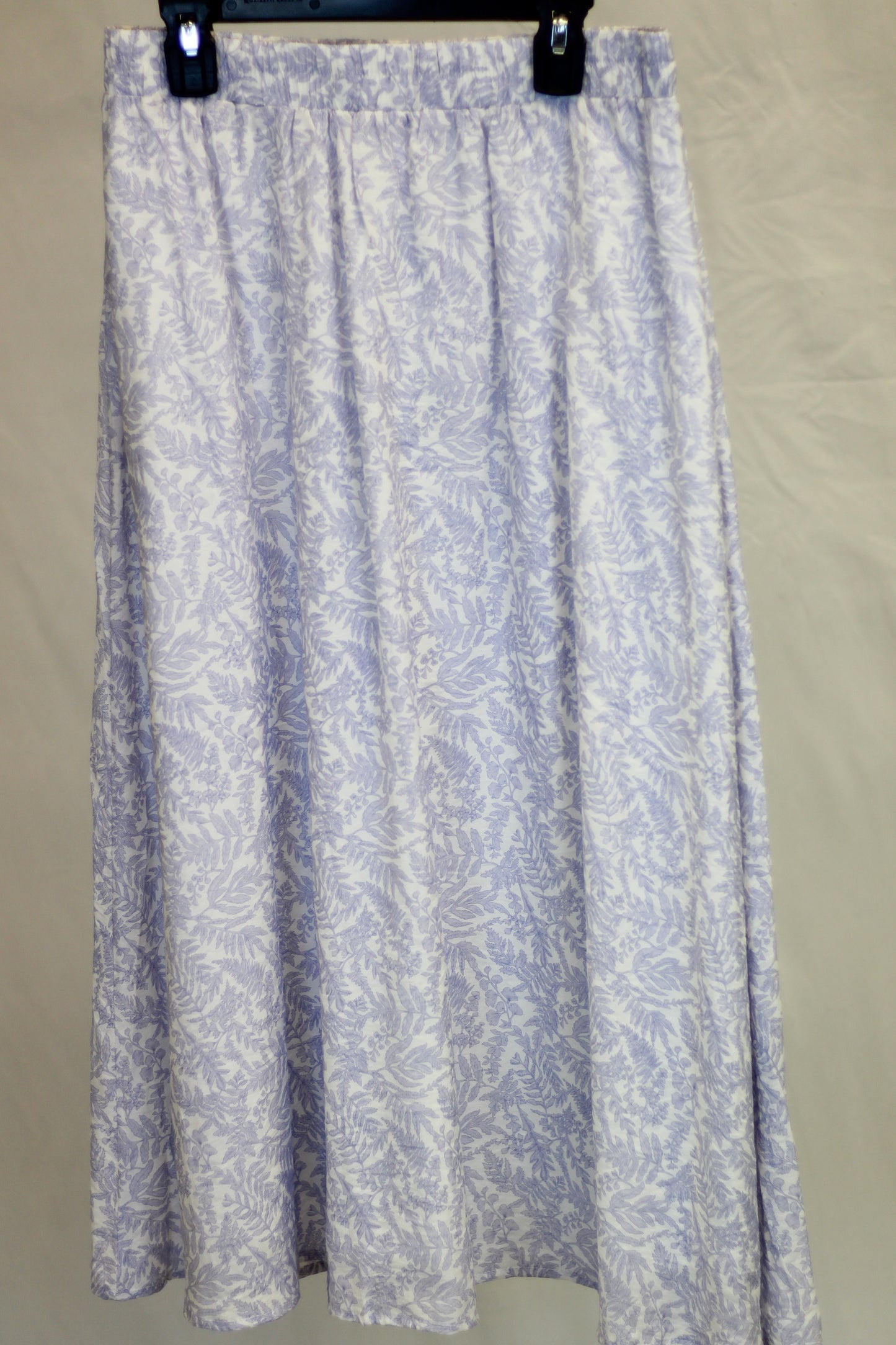 Elastic Waist Lavender Midi Skirt