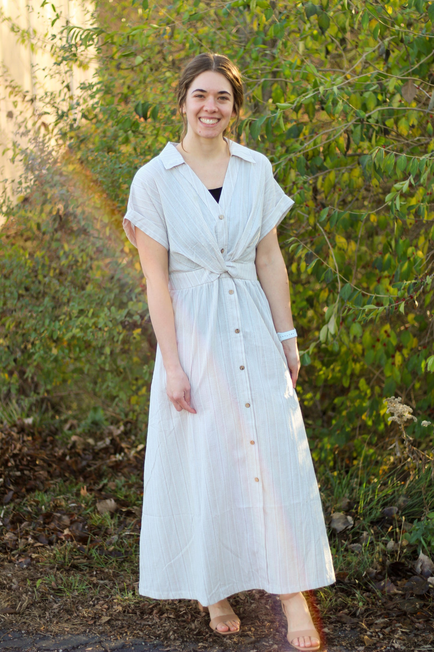 Cotton Twist Midi Dress