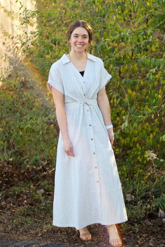 Cotton Twist Midi Dress