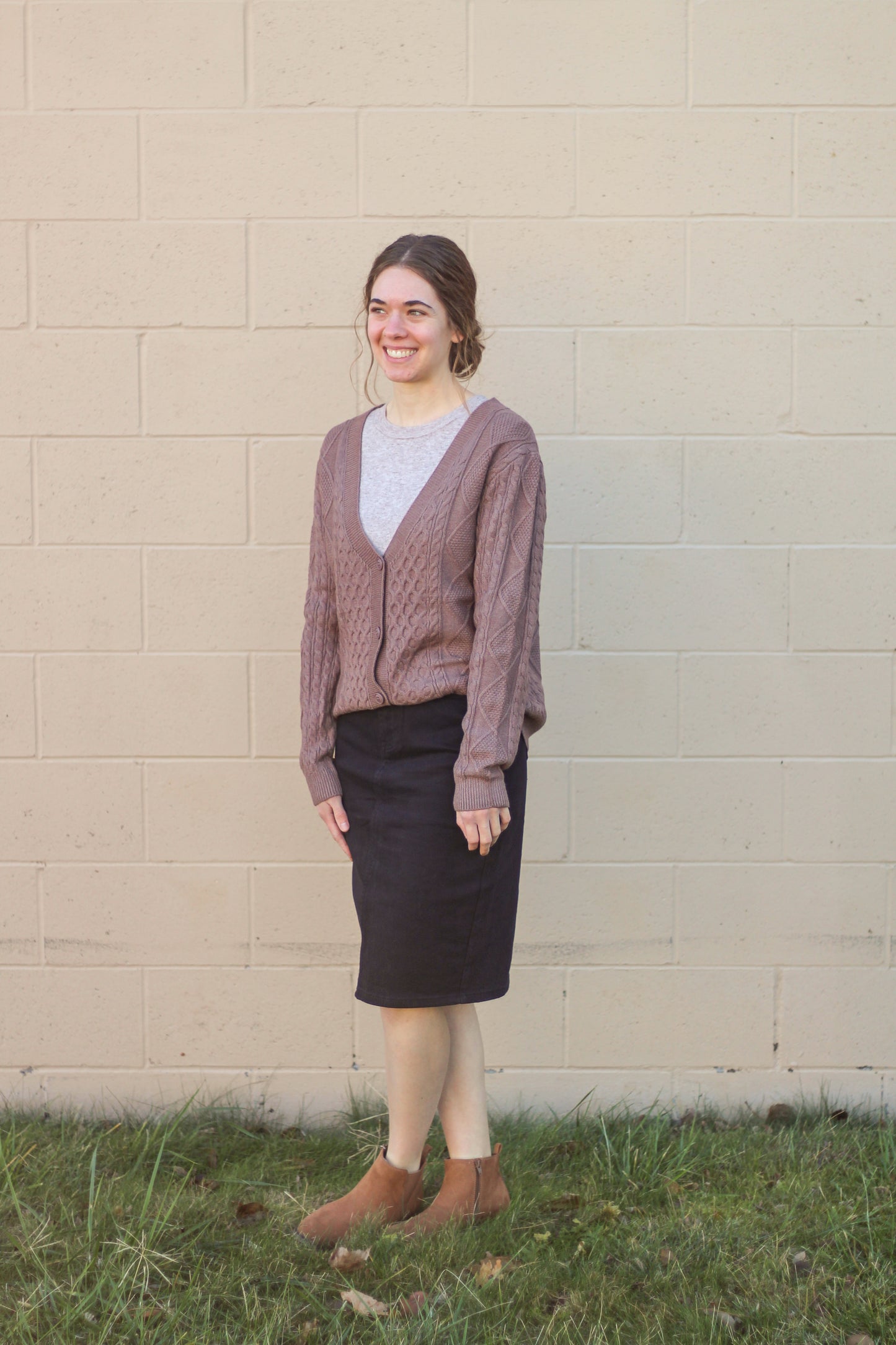 Cable Knit Button Down Sweater