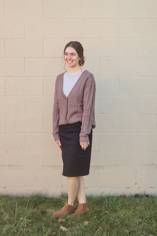 Cable Knit Button Down Sweater