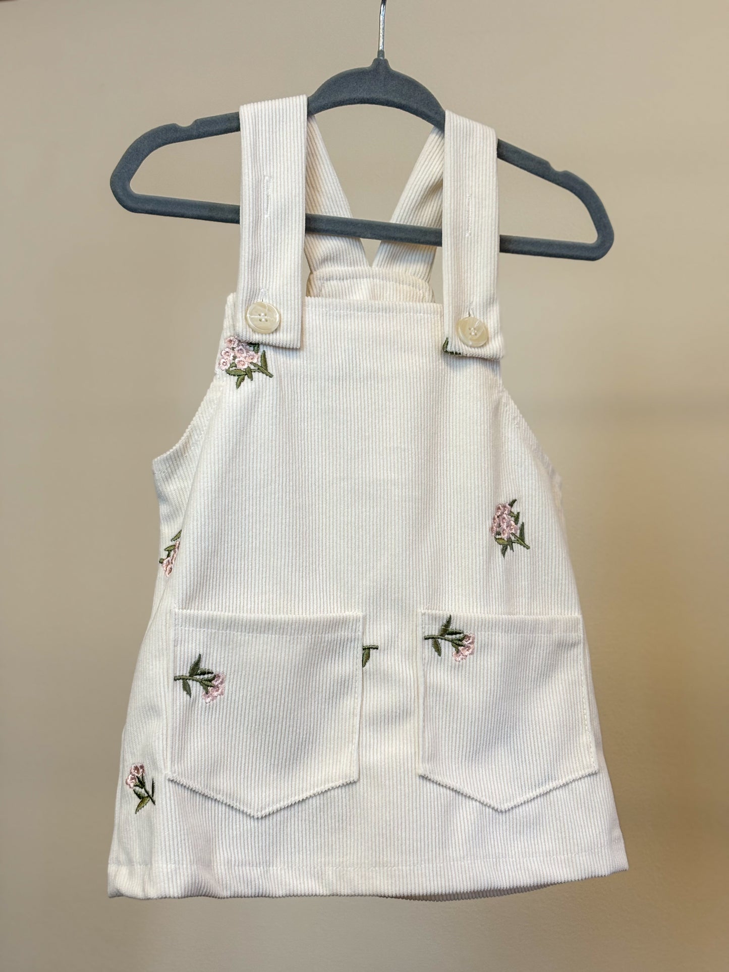 Creamy Corduroy Embroidered Jumper