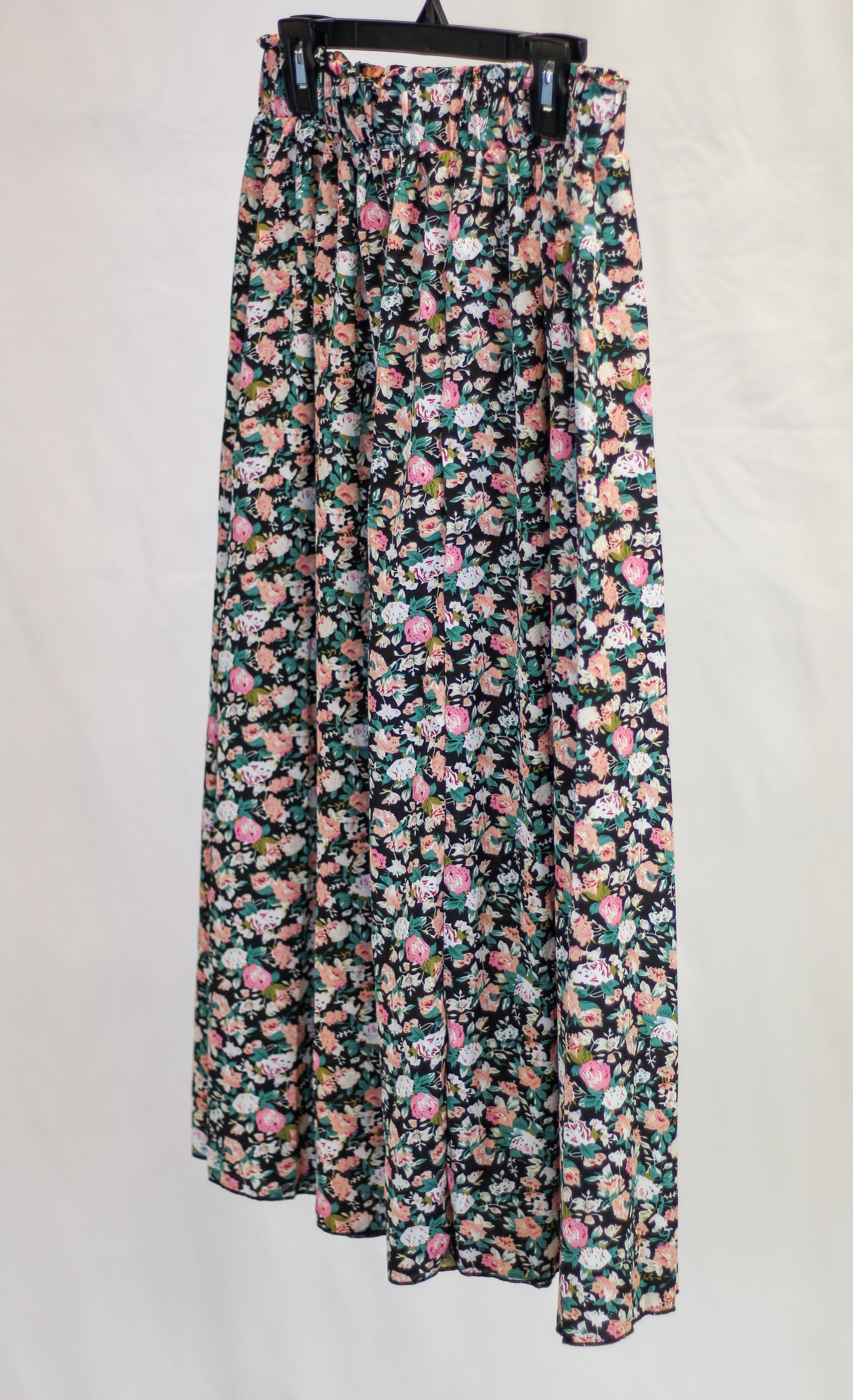 Pink Floral Midi Skirt