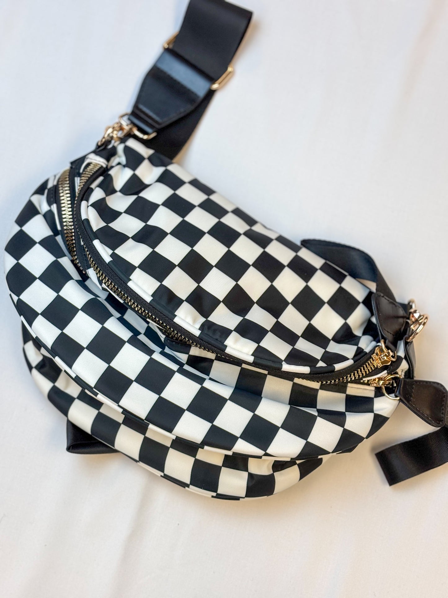 Checkered Crossbody Belt Bag