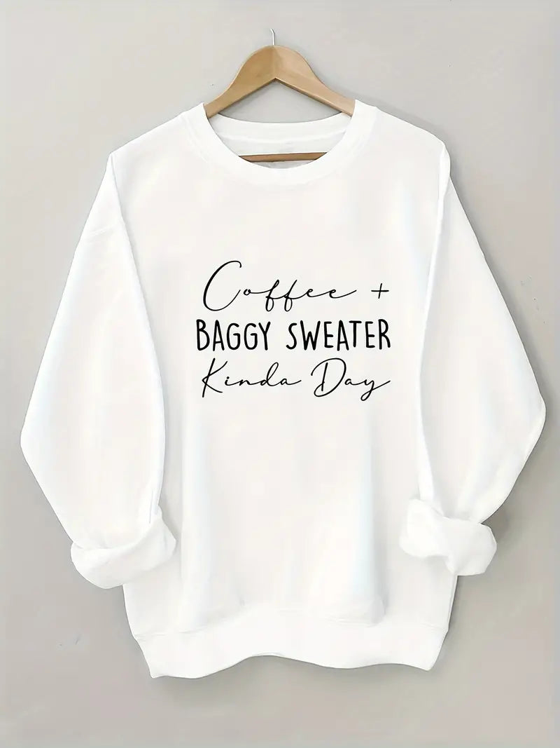 "Coffee + Baggie Sweater" Crewneck