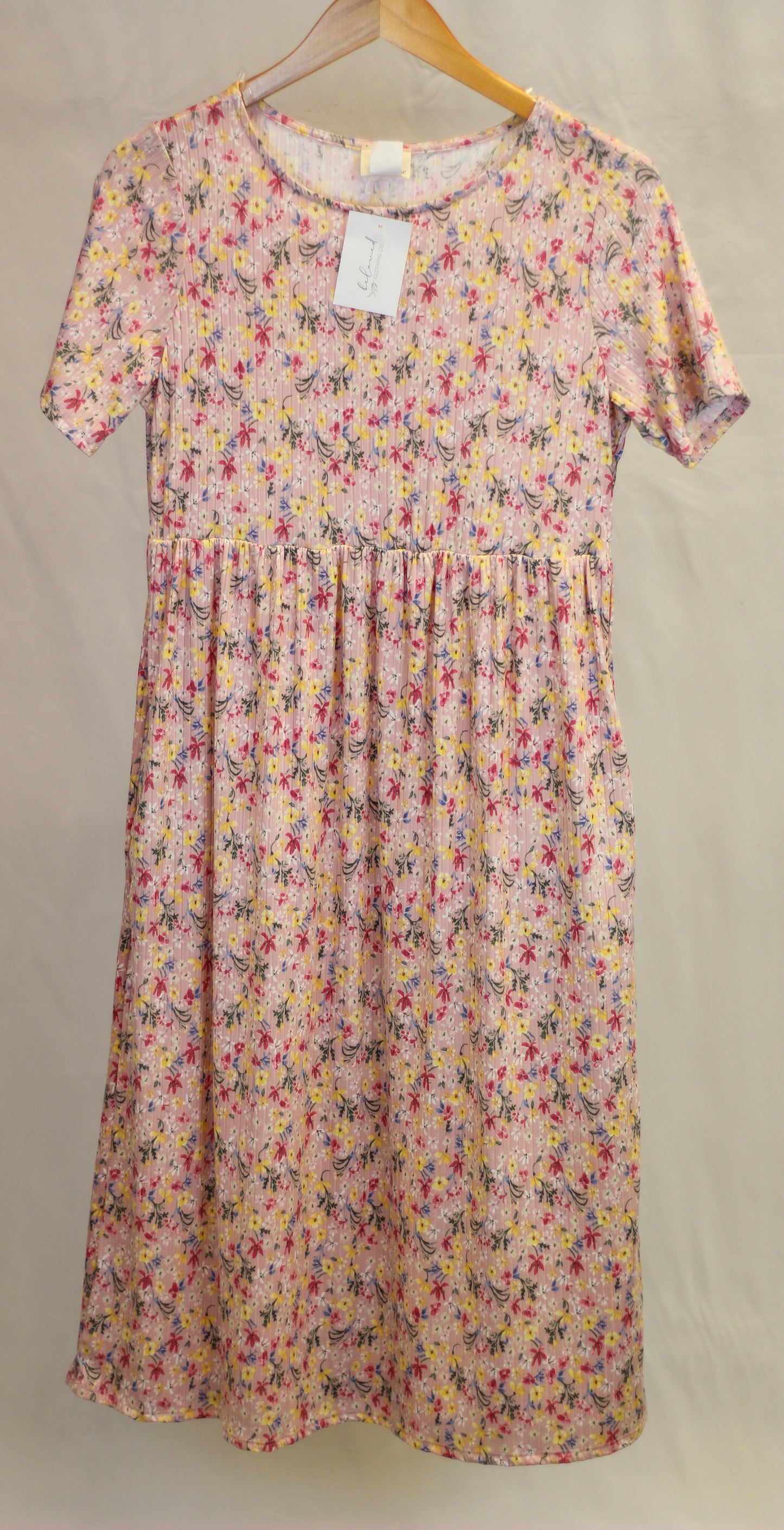 Floral Ribbed Midi Dress