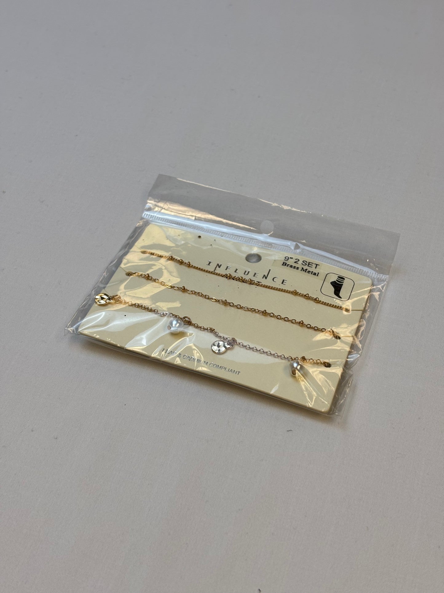 Pearl Charm Anklet Set