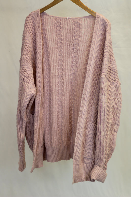 Blush Cable Knit Cardigan