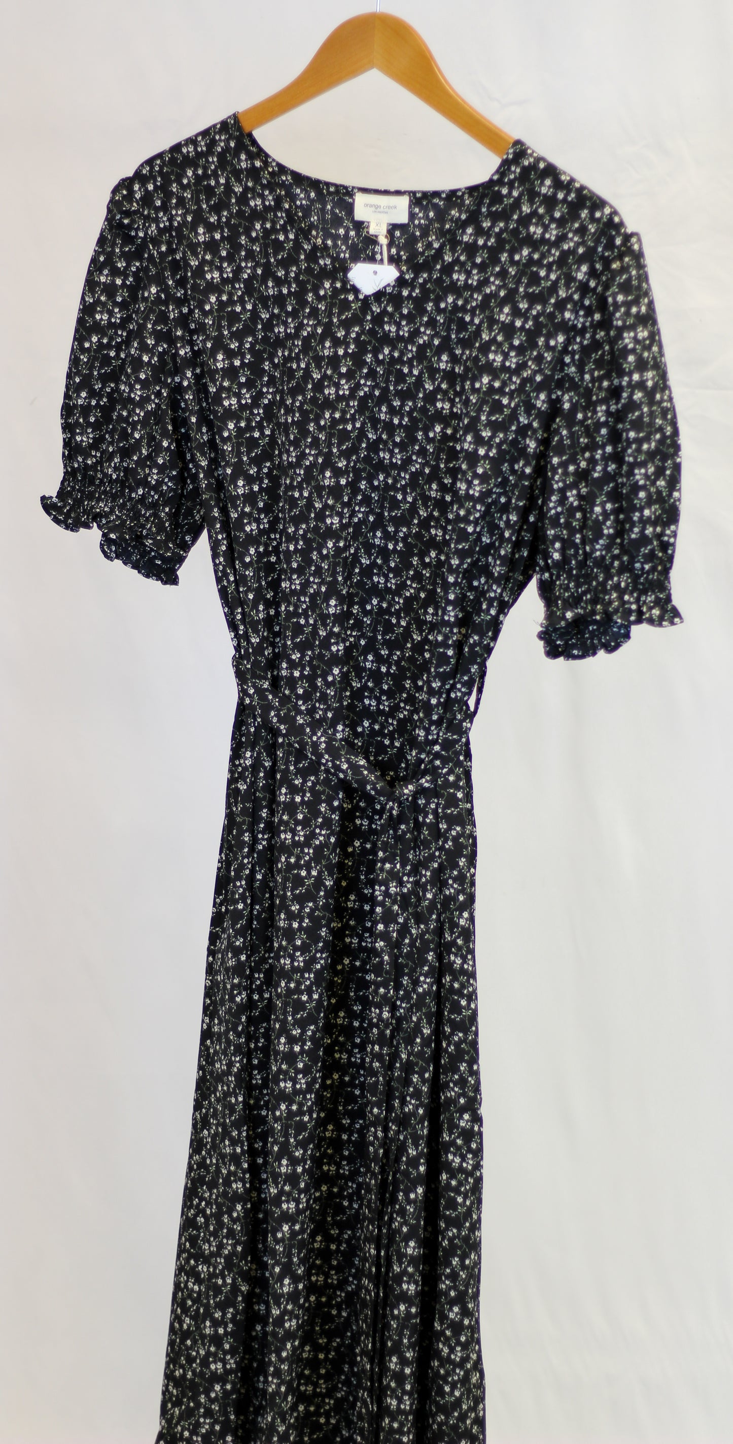 Floral Print Tie Midi Dress