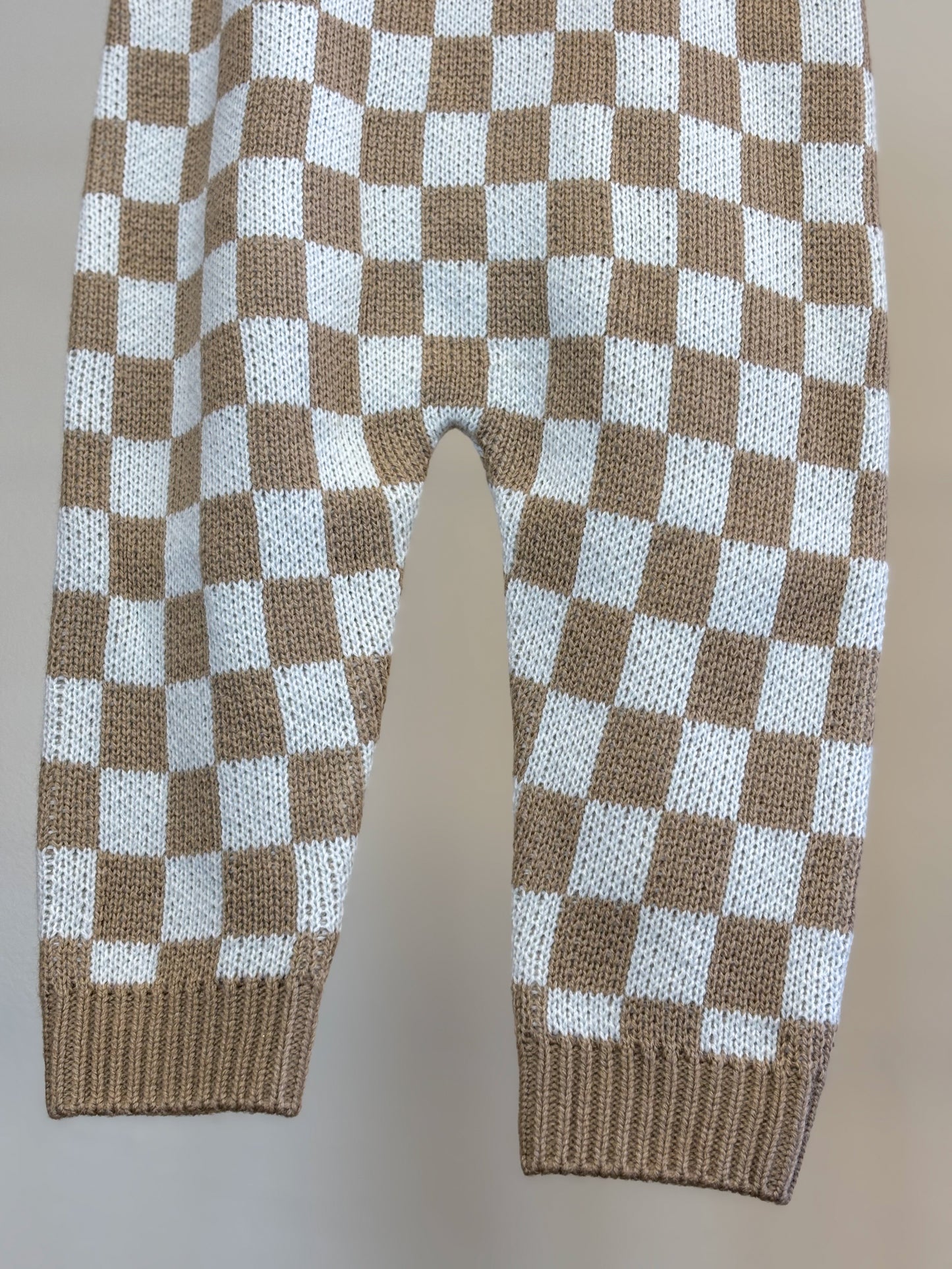 Baby Checkered Knit Overalls