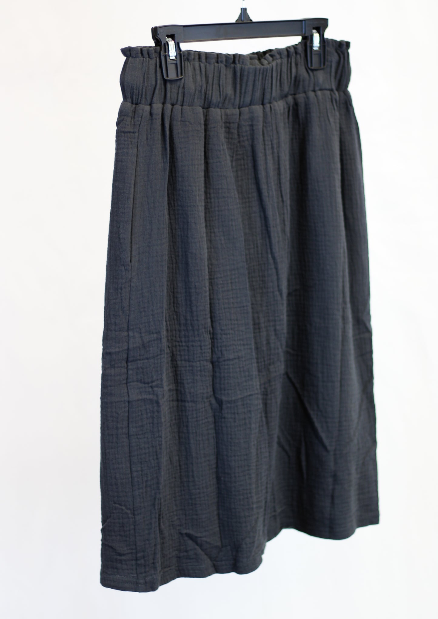 100% Cotton Button Midi Skirt