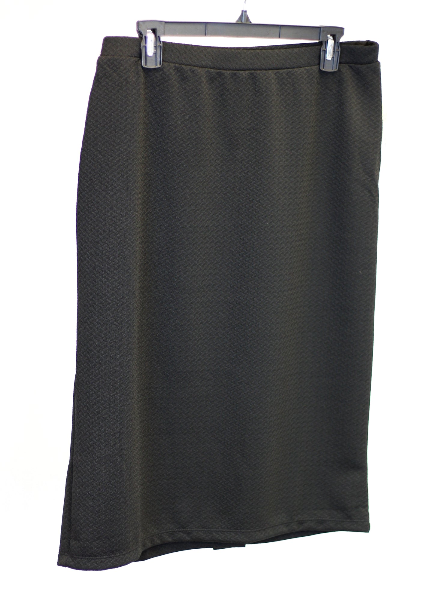 Elastic Waist Ponte Midi Pencil Skirt
