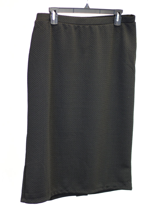 Elastic Waist Ponte Midi Pencil Skirt