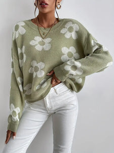 Matcha Flower Sweater