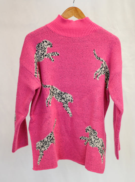 Leopard Print Turtleneck Sweater