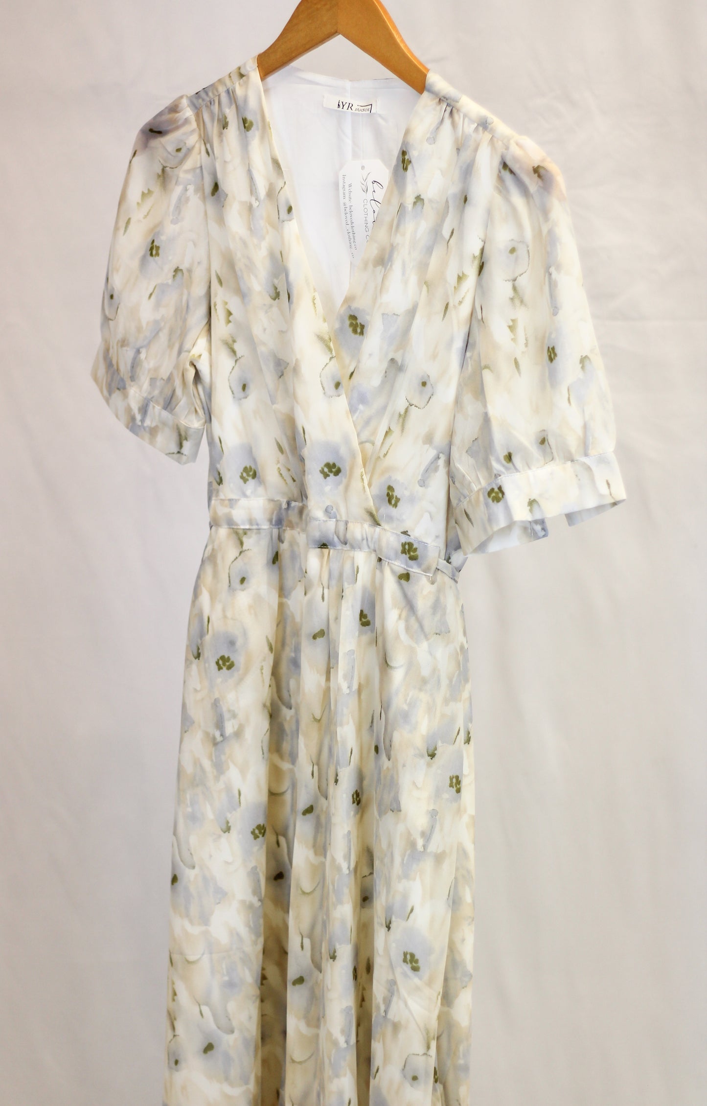 Watercolor Chiffon Tie Waist Dress