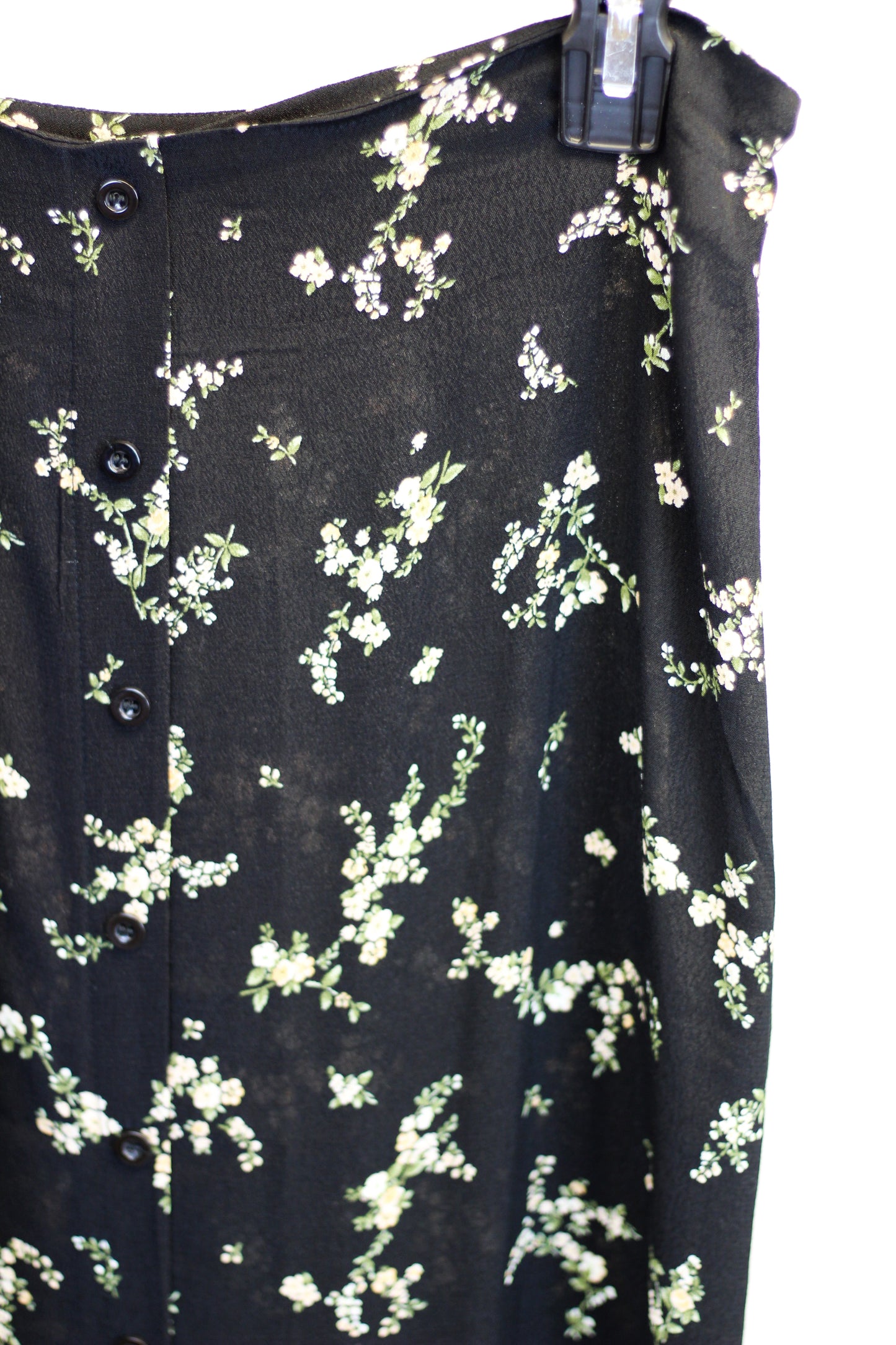 Floral Button Down Midi Skirt