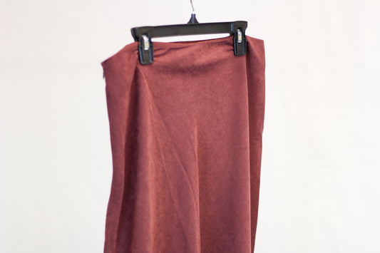 Suede Side Zipper Midi Skirt