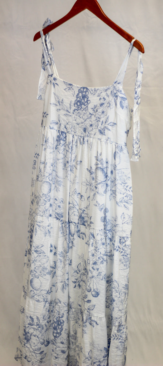 Vintage Fruit Blossom Tiered Dress