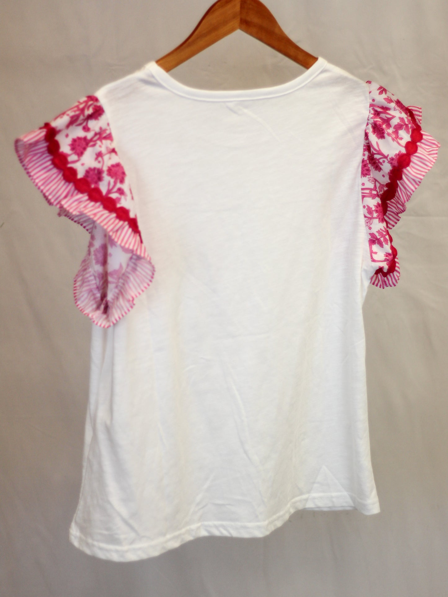 Ruffle Sleeve Patchwork Blouse