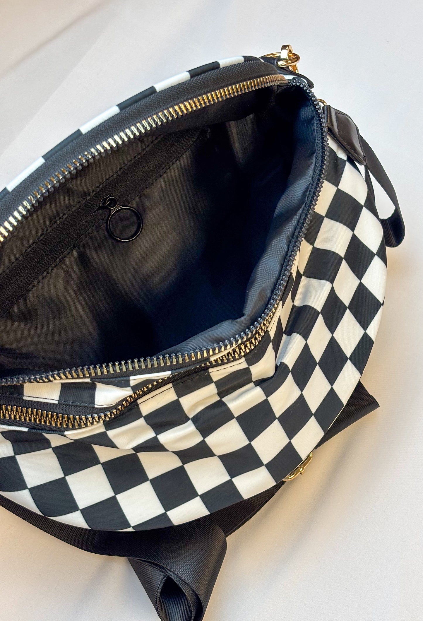 Checkered Crossbody Belt Bag