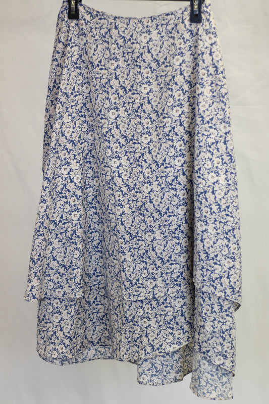 Floral Tiered Midi Skirt